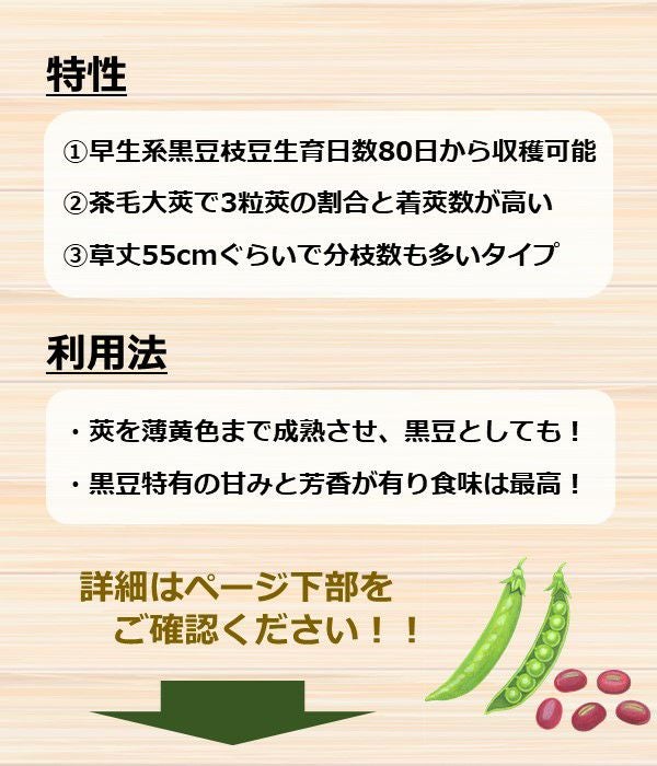 豆太郎(*^^*)様確認用 アサヒ育成 黒太郎枝豆（エダマメの種）|固定種 在来種に強い 野菜の