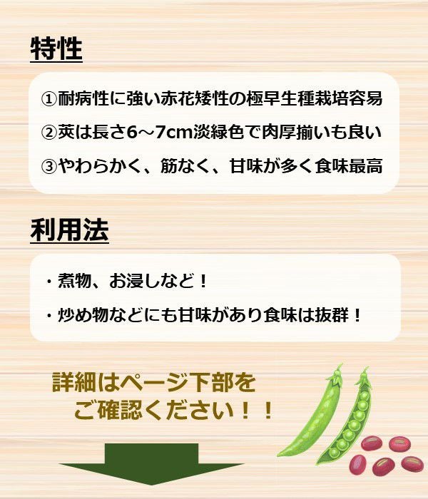 つるなし赤花絹莢（サヤエンドウの種）【固定種】|固定種 在来種に強い