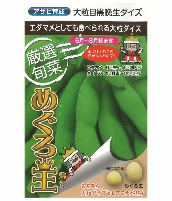 アサヒ育成 大粒 めぐろ王（枝豆の種）|固定種 在来種に強い 野菜の